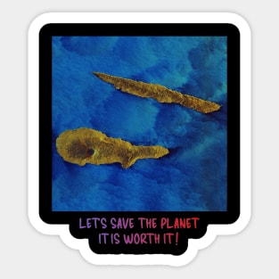 Save the Planet Endangered Earth Design Celebration Sticker